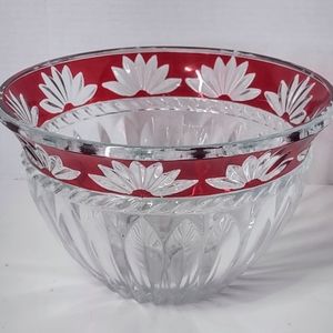 LG  RUBY RED CRYSTAL BOWL BY MIKASA
